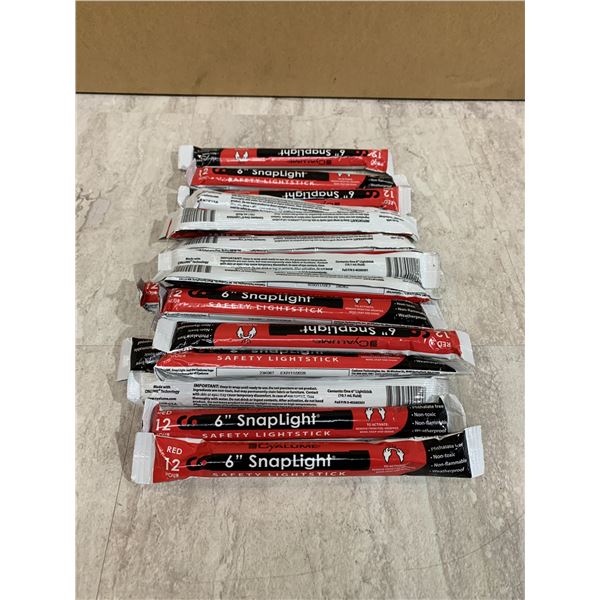 Lot of 18 - 6in Snap Light Saftey Lightstick Red