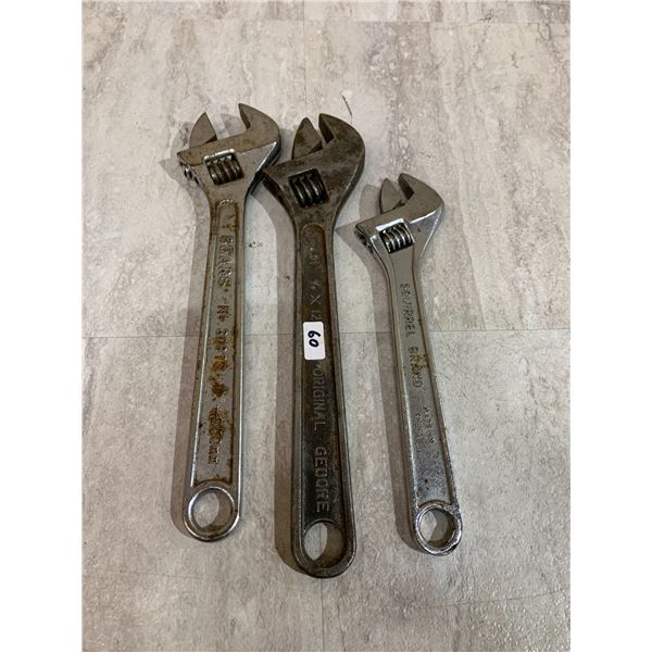 Lot of 3 Crescent Wrenches