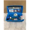 Image 10 : Blue Small Tackle Box w/ Tackle and Weights