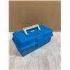 Image 11 : Blue Small Tackle Box w/ Tackle and Weights