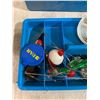 Image 5 : Blue Small Tackle Box w/ Tackle and Weights