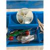 Image 6 : Blue Small Tackle Box w/ Tackle and Weights