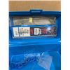 Image 8 : Blue Small Tackle Box w/ Tackle and Weights
