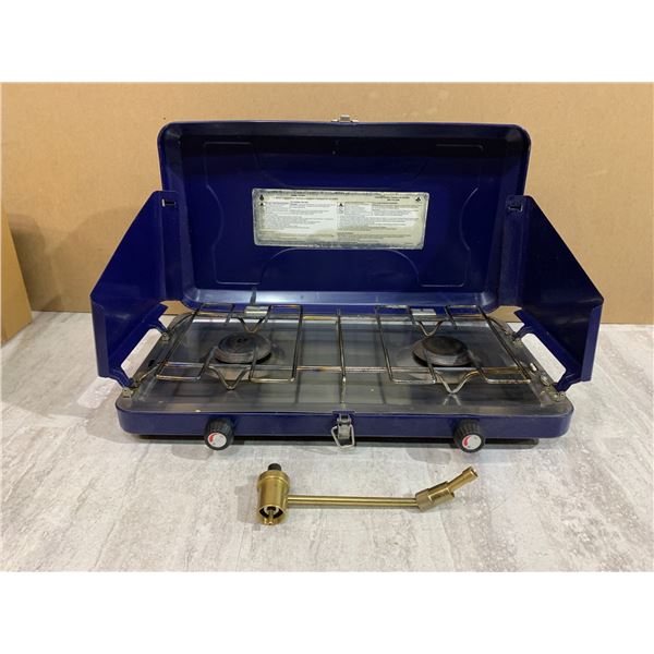 2 Burner Propane Camping Stove Blue