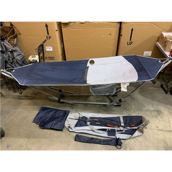 Hammock With Frame Model KF-HM02S Grey And Blue Colour With Canopy