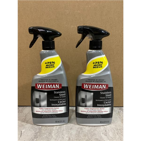 Lot of 2 Bottles - Weiman Stainless Steel Cleaner