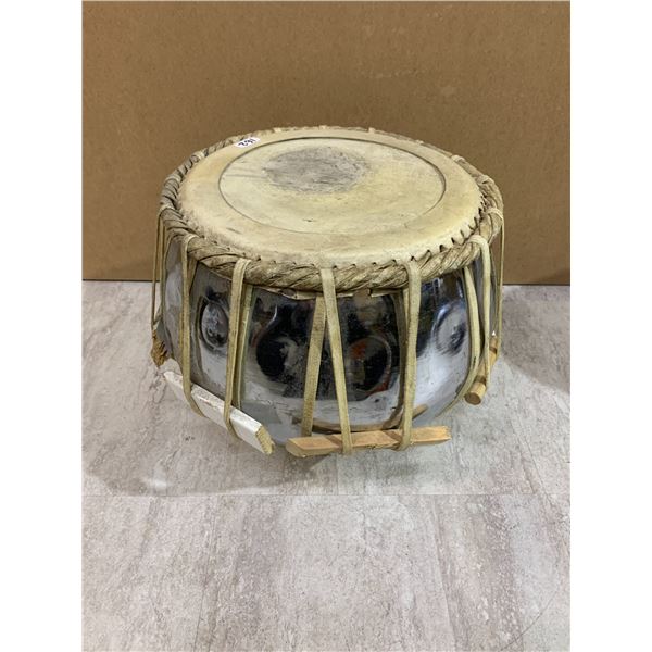 Indian Tabla Drum - Metal Bayan Hand Drum w/ Skin Head