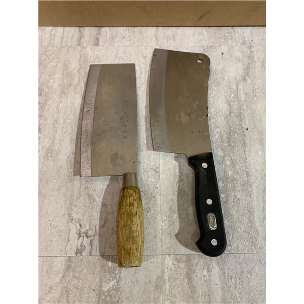Lot of 2 Cleavers Stainless Steel