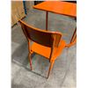 Image 7 : Orange School Desk With Attached Chair - 32 Inches Tall - Solid Desk