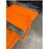 Image 8 : Orange School Desk With Attached Chair - 32 Inches Tall - Solid Desk