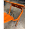Image 9 : Orange School Desk With Attached Chair - 32 Inches Tall - Solid Desk
