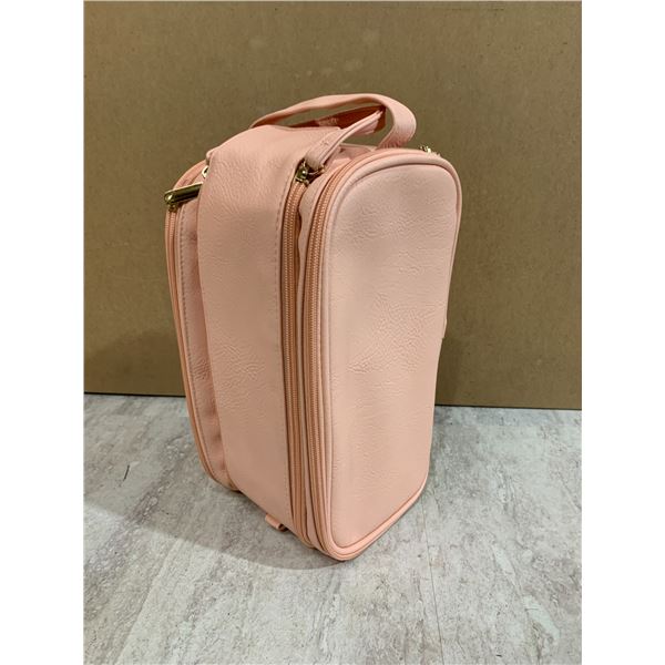 Pink Travel Makeup Bag for Women - Large Capacity, Waterproof Cosmetic Bag