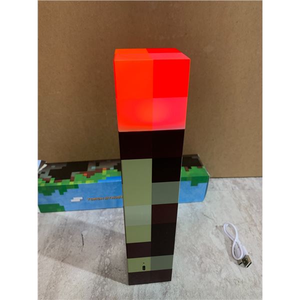 Minecraft LED Torch Light - 12 in USB Chargeable Night Light