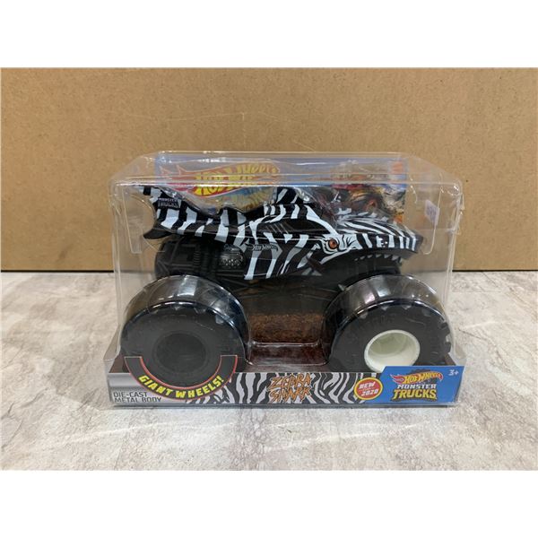 Hot Wheels Monster Trucks 1:24 Scale Die-Cast Zebra Shark Car