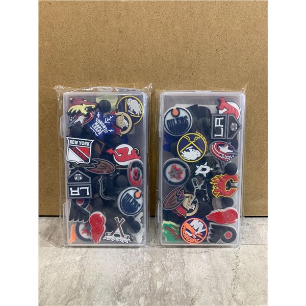 60 Pcs Shoe Charms / Jibbets - NHL Team Logo Themed