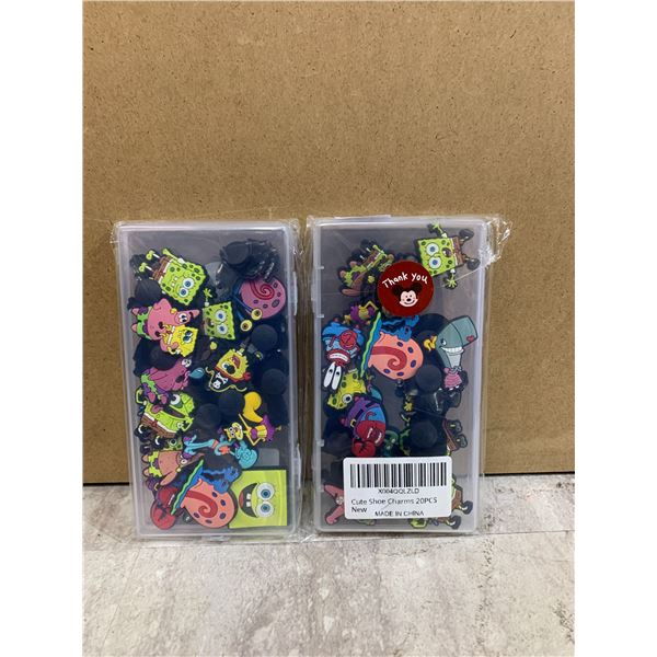 40 Pcs Shoe Charms / Jibbets - Sponge Bob Themed