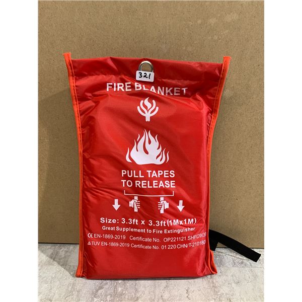 100% Fiberglass Fire Blanket - 3ft x 3ft