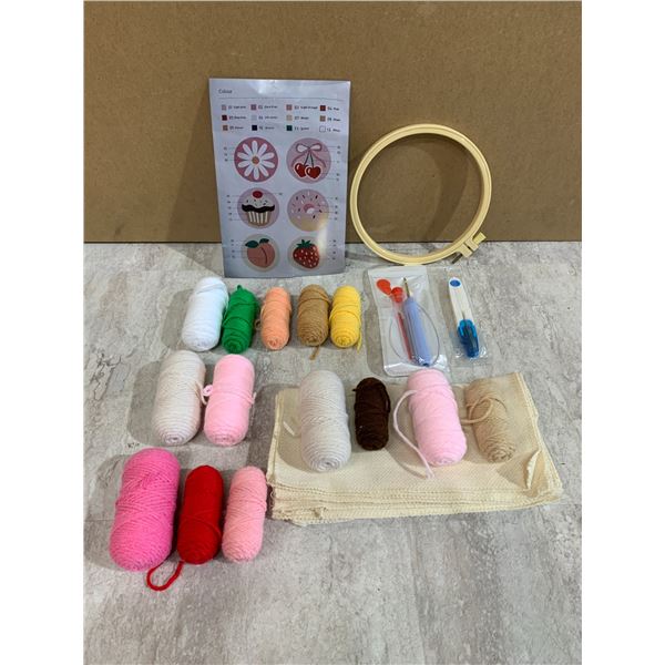 6 Pcs Punch Needle Coasters Kit for Beginners - 6 Patterns