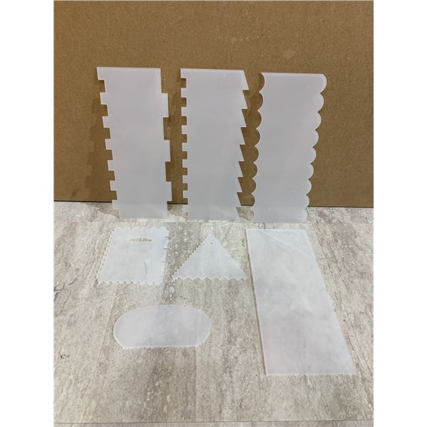 Acrylic Cake Scrapper Smoother Tool Set 2 Pcs