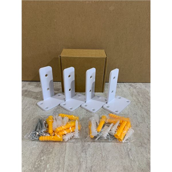 Heavy Duty Wall Mounted White Shelf Brackets Set of 4, 5inch Brackets