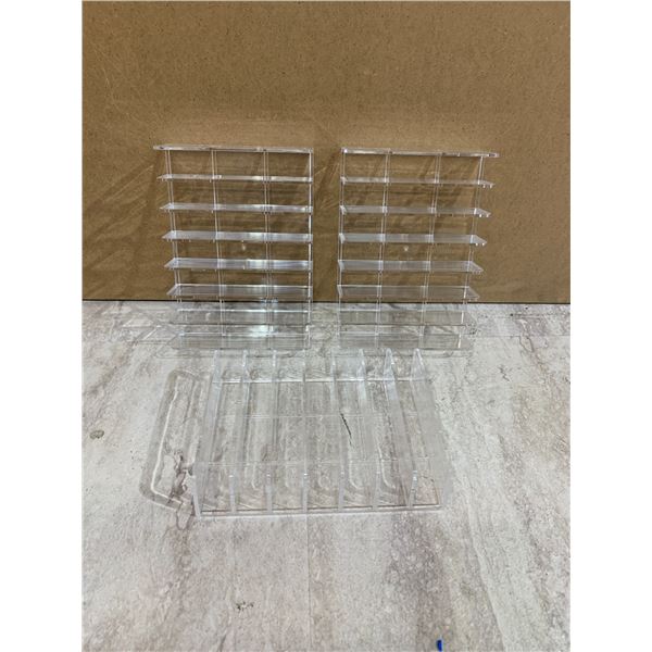 3pcs Clear Plastic CD Holder Storage Rack
