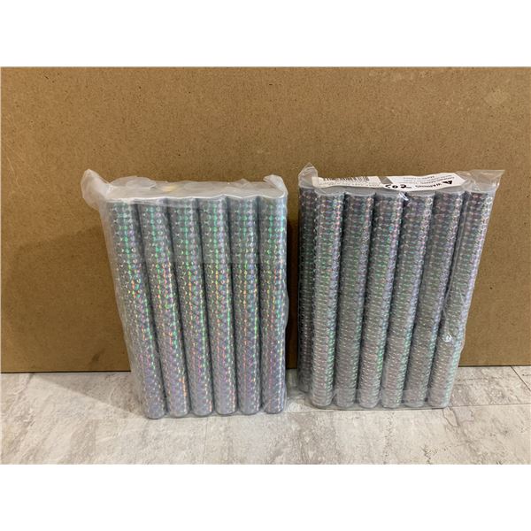 Lot of 2 Gold Confetti Wands Flick Flutter for Birthday/ Weddings 12 Per Pack