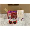 Image 4 : Valentines Day Set, 32 Heart Shaped Glasses and Cards