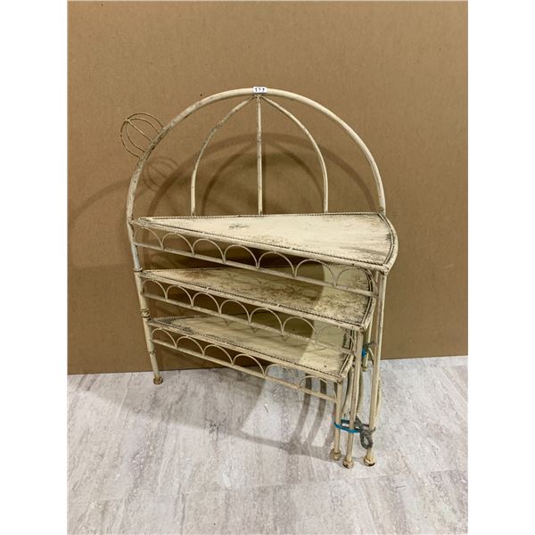 3 Tier Three-Turn Iron Art Folding Fan Shaped Flower Stand