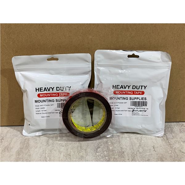 Lot of 2 Heavy Duty Mounting Tape 24mmx16ft