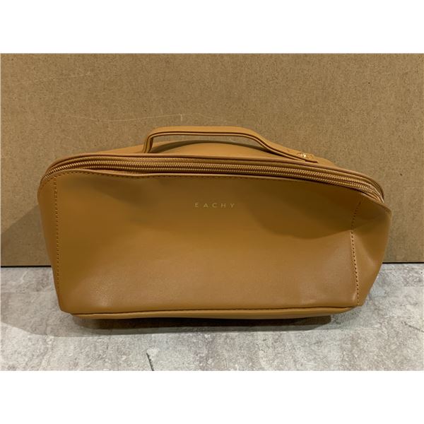 Travel Makeup Bag for Women Large Capacity Waterproof Brown