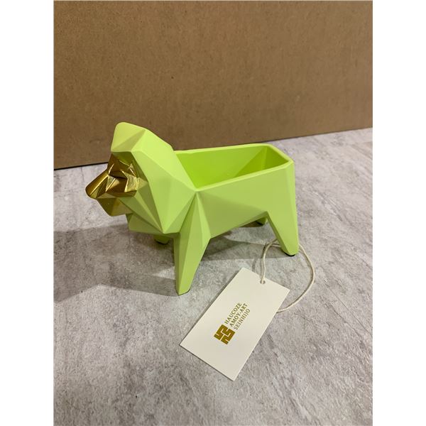 Cactus Succulent Planter Geometric Lion Sculpture Handmade
