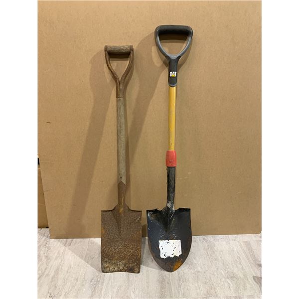 Lot of 2 Shovels 1 Cat Spade 1 Flat