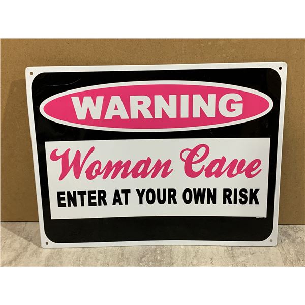 Metal Warning Womens Cave Enter At Your Own Risk