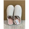 Image 1 : Memory Foam Slippers White Silver Pink  Colour Size 9 / 10