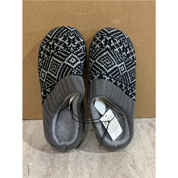 Penny Sue Anti - Slip Memory Foam Slippers Grey And Black Colour Size 11 / 12