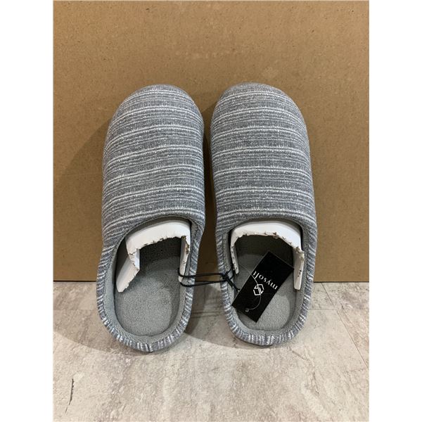 Mysoft Women's Grey Memory Foam Slippers - Size 7 / 8