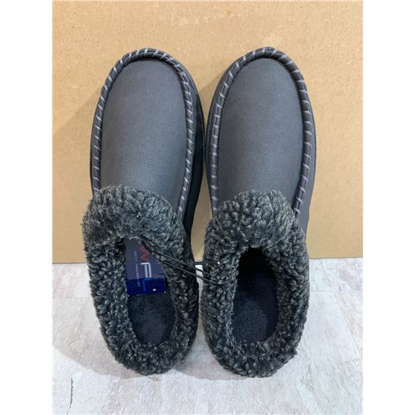 Black and Gray Moccasin Slippers - Size 7 / 8
