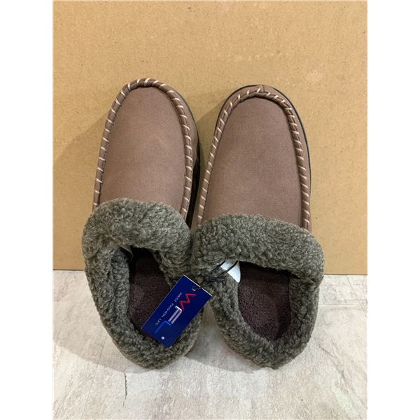 Men's Moccasin Slippers - Dark Brown - Size 7 / 8