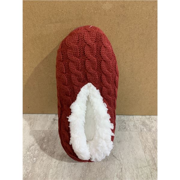 Fuzzy Red Slippers - Size Small