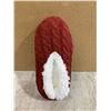 Image 1 : Fuzzy Red Slippers - Size Small