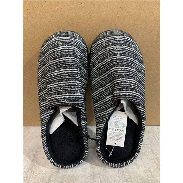 Mysoft Women's Black And Silver Memory Foam Slippers - Size 5 / 6