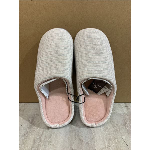 Mysoft Women's Pink Silver Memory Foam Slippers Size 11 / 12