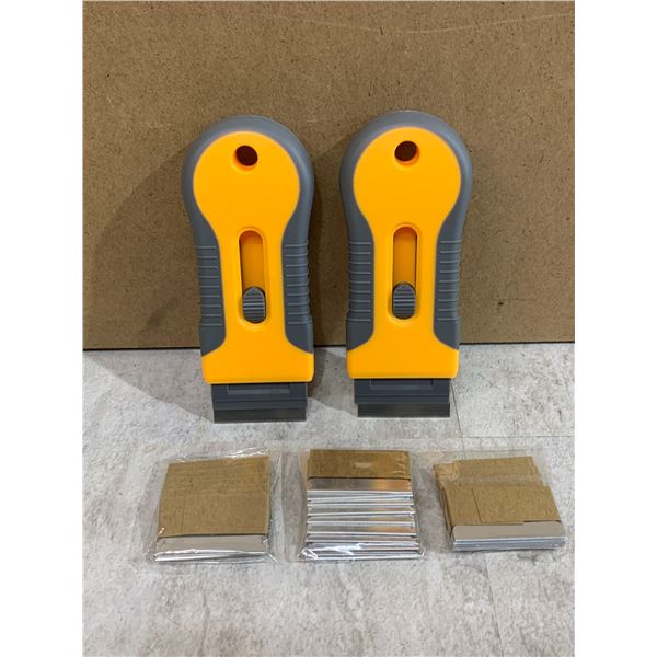 Pack of 2 Razor Blade Scraper With 24  Spare Blades