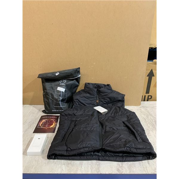 Cotaku Heated Vest Black Colour Comes With Powerbank Large