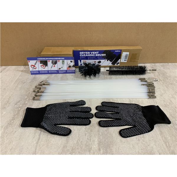 30FT Dryer Vent Cleaning Brush/Flexible Lint Brush Kit with Drill Attachment - New in Box