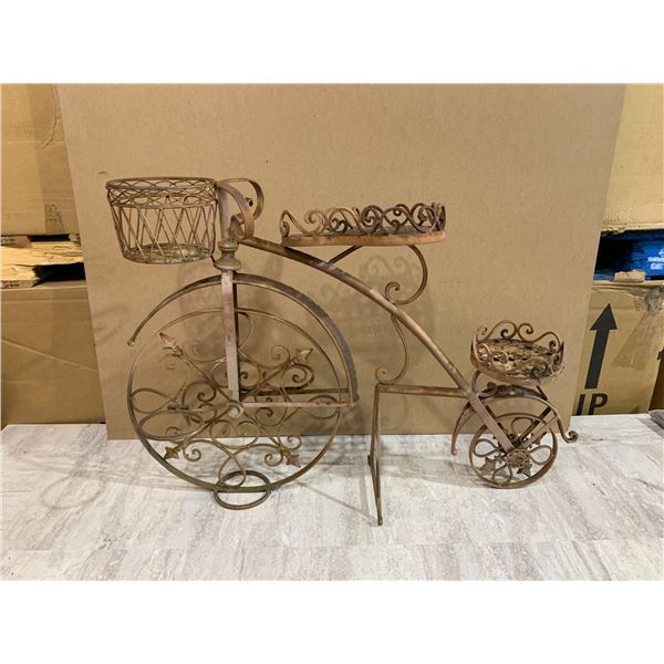 Rustic Metal Tricycle Shaped Garden Plant Holder