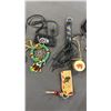 Image 3 : COLLECTION OF SMALL FIRST NATIONS LEATHER BAGS, KEY CHAINS, MINI DREAM CATCHERS & MORE
