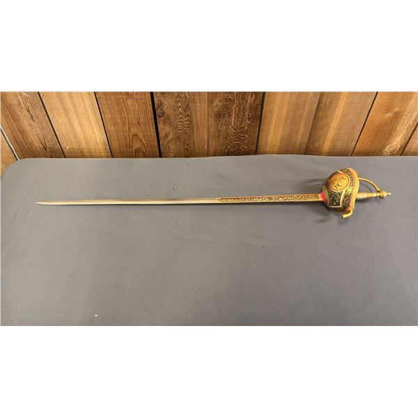 DECORATIVE RAPIER WITH ORNATE BASKET HILT