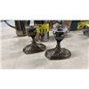 Image 2 : SILVER PLATED CANDLESTICKS & STAINLESS STEEL ART DECO STYLE COFFEE POTS & SMALL LIDDED POT