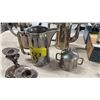 Image 3 : SILVER PLATED CANDLESTICKS & STAINLESS STEEL ART DECO STYLE COFFEE POTS & SMALL LIDDED POT
